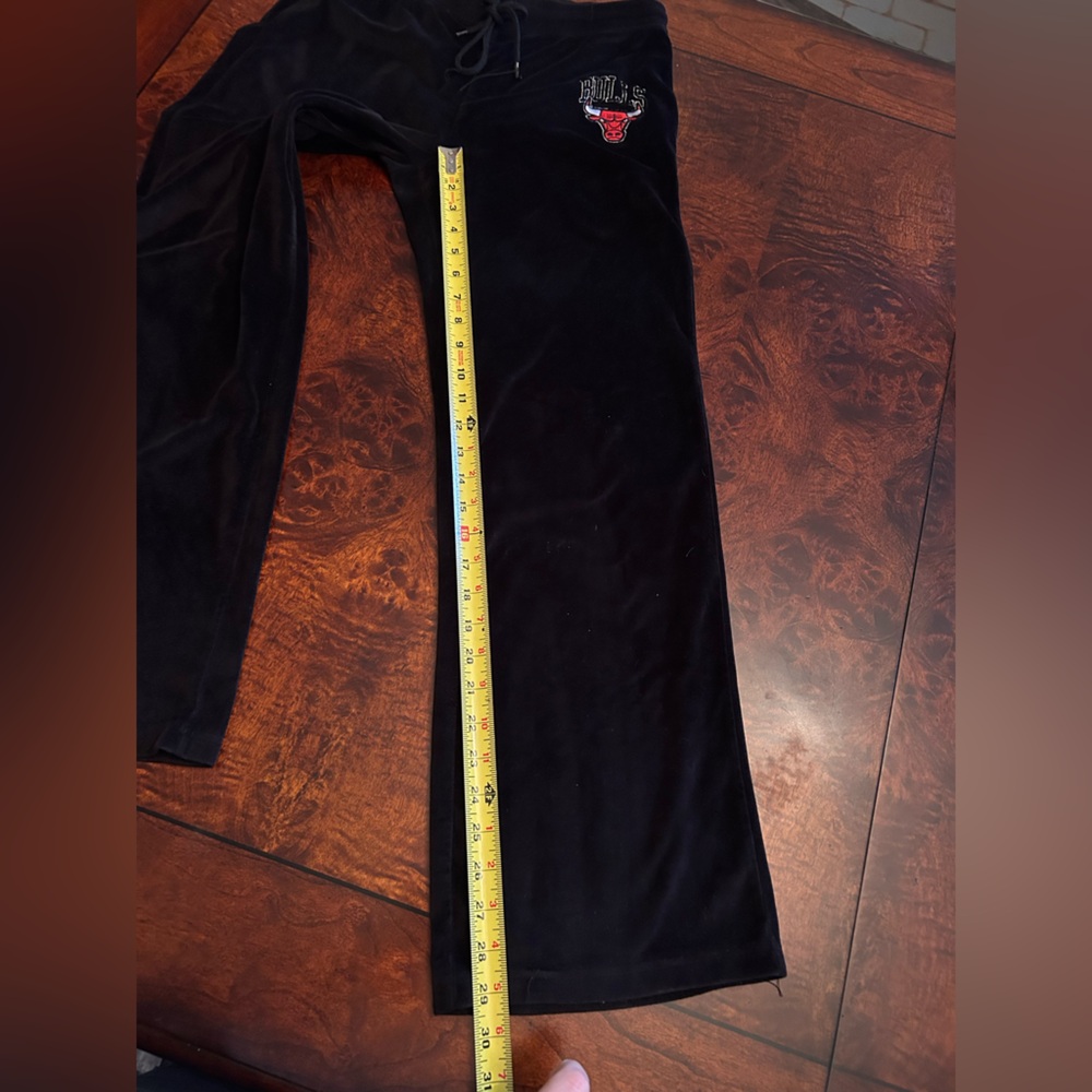 Chicago Bulls Velour Outfit Set M Black Zip Hoodie Sweatsuit Pants Hoodie NBA - Picture 13 of 13